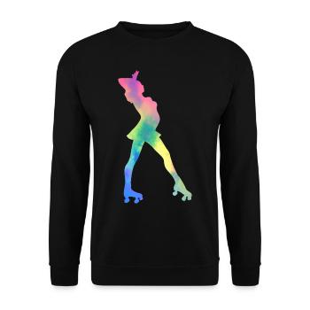 Girl rollerblading inline skating rollerblading - Unisex Sweatshirt - black - Front - Alina (178cm) & Michal (187cm)
