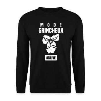 Mode grincheux activé humour râleur râler - Sweat-shirt Unisexe - noir - Devant - Alina (178cm) & Michal (187cm)