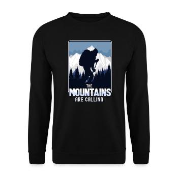 Die Berge rufen - Unisex Pullover - Schwarz - Vorne - Alina (178cm) & Michal (187cm)