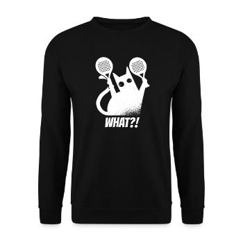 padel cat padel tennis funny padel player - Unisex Sweatshirt - black - Front - Alina (178cm) & Michal (187cm)