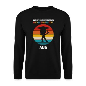 Kindergarten Anfang Kindergartenkind Geschenk - Unisex Pullover - Schwarz - Vorne - Alina (178cm) & Michal (187cm)