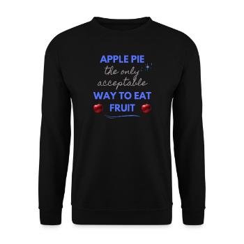 Schreibschrift auf Apfelkuchen - Unisex Pullover - Schwarz - Vorne - Alina (178cm) & Michal (187cm)