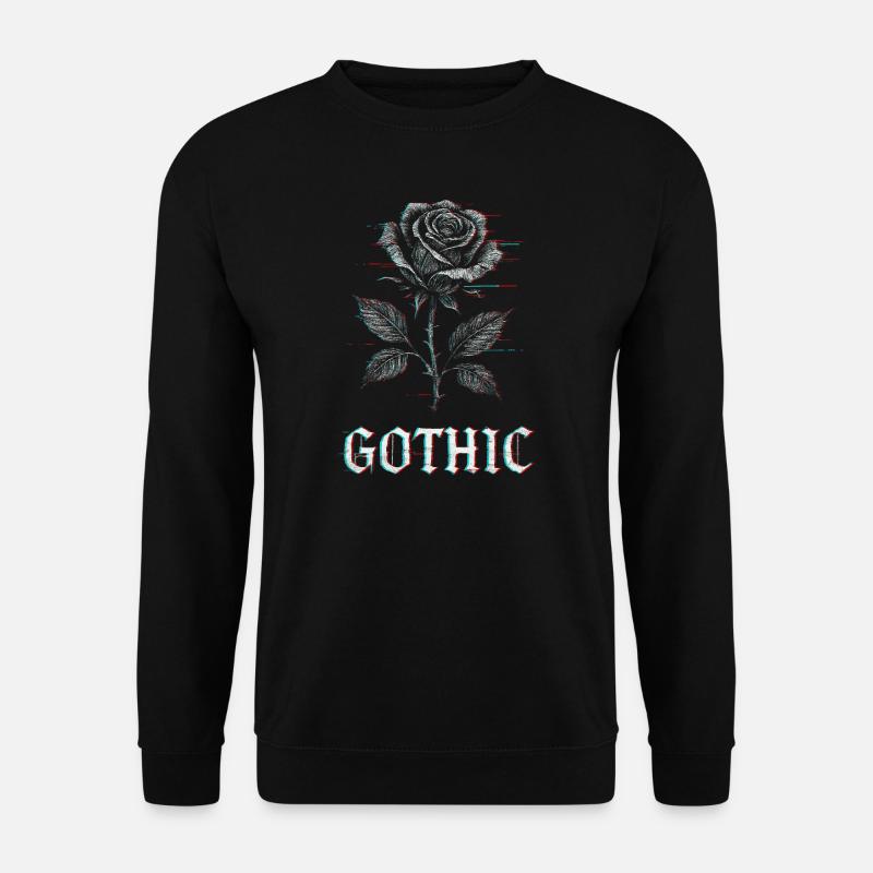 Gothic Rose with Glitch Effect - Unisex Sweatshirt - black