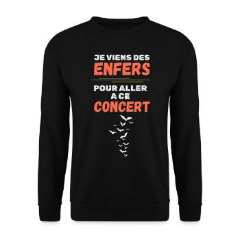 I Come From Hell Metal Concert - Unisex Sweatshirt - black - Front - Alina (178cm) & Michal (187cm)