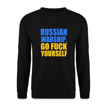 russian warship go f yourself - Unisex Pullover - Schwarz - Vorne - Alina (178cm) & Michal (187cm)