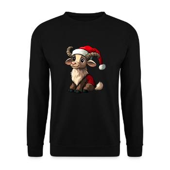 Capricornes Noël / Père Noël Capricorne - Sweat-shirt Unisexe - noir - Devant - Alina (178cm) & Michal (187cm)