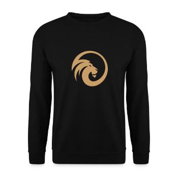 Goldener Löwenkreis Emblem - Unisex Pullover - Schwarz - Vorne - Alina (178cm) & Michal (187cm)