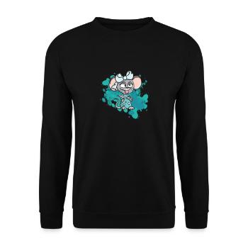 aquarell susi style Maus Frech wild Statement love - Unisex Pullover - Schwarz - Vorne - Alina (178cm) & Michal (187cm)