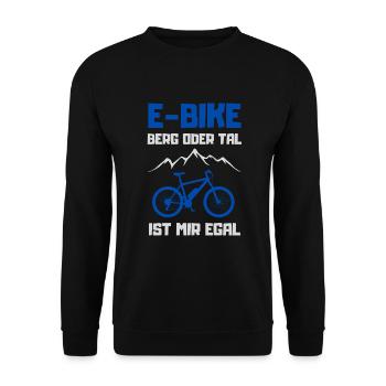E-Bike Berg oder Tal ist mir Egal Geschenk - Unisex Pullover - Schwarz - Vorne - Alina (178cm) & Michal (187cm)