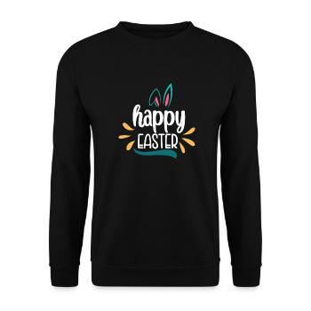 Happy Easter Frohe Ostern - Unisex Pullover - Schwarz - Vorne - Alina (178cm) & Michal (187cm)
