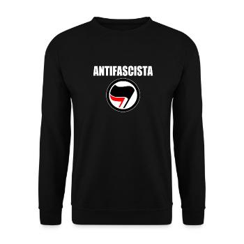 antifascista - Unisex Sweatshirt - black - Front - Alina (178cm) & Michal (187cm)