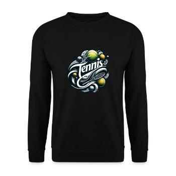 Tennis is the sport for men and women - Unisex Sweatshirt - black - Front - Alina (178cm) & Michal (187cm)