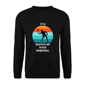 Racqueetball - Unisex Sweatshirt - black - Front - Alina (178cm) & Michal (187cm)