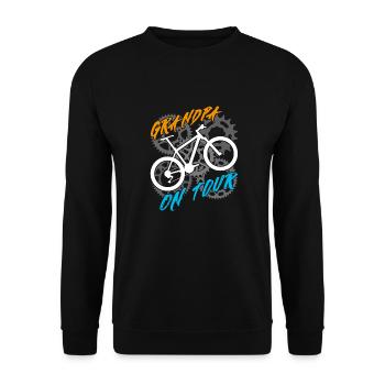 Grandpa on bike tour Grandfather rides a bike - Unisex Sweatshirt - black - Front - Alina (178cm) & Michal (187cm)