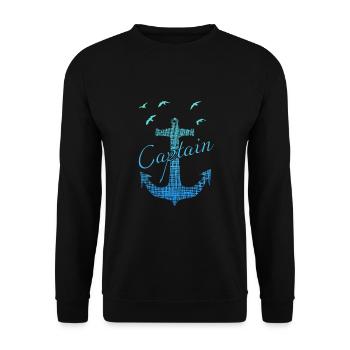 Captain - Unisex Pullover - Schwarz - Vorne - Alina (178cm) & Michal (187cm)