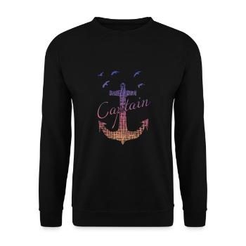 captain - Unisex Pullover - Schwarz - Vorne - Alina (178cm) & Michal (187cm)