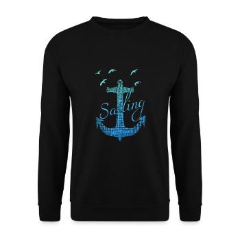 Segeln, Segelboot, Segler Skipper Geschenk - Unisex Pullover - Schwarz - Vorne - Alina (178cm) & Michal (187cm)