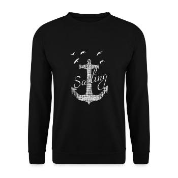 sailing Anker Design für Segler - Unisex Pullover - Schwarz - Vorne - Alina (178cm) & Michal (187cm)