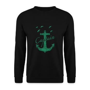 Segeln Segelboot Kapitän - Unisex Pullover - Schwarz - Vorne - Alina (178cm) & Michal (187cm)