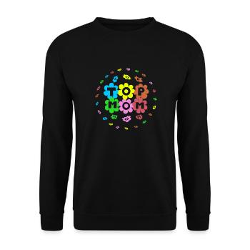 top-mom knallbunt - Unisex Pullover - Schwarz - Vorne - Alina (178cm) & Michal (187cm)