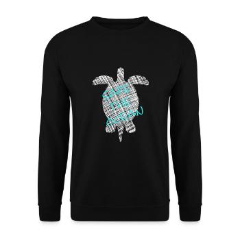 Save the Ocean, Turtle, Schildkröte - Unisex Pullover - Schwarz - Vorne - Alina (178cm) & Michal (187cm)