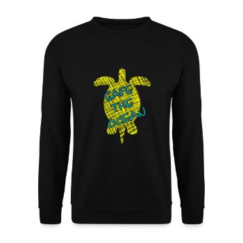 Save the Ocean, Turtle, Schildkröte - Unisex Pullover - Schwarz - Vorne - Alina (178cm) & Michal (187cm)