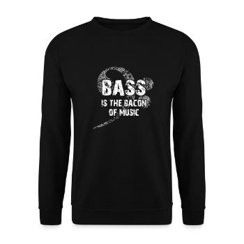 La basse est le bacon de la musique - Clef de basse - Sweat-shirt Unisexe - noir - Devant - Alina (178cm) & Michal (187cm)