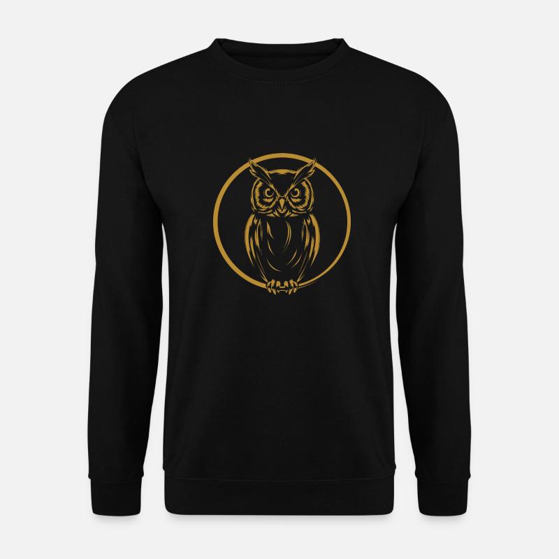 Eule grafisch Eulengrafik - Unisex Pullover - Schwarz