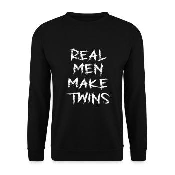 Les vrais hommes font des jumeaux - Sweat-shirt Unisexe - noir - Devant - Alina (178cm) & Michal (187cm)