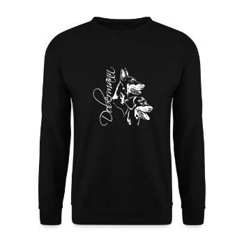 DOBERMANN dog dogs dog portrait IGP Wilsigns - Unisex Sweatshirt - black - Front - Alina (178cm) & Michal (187cm)