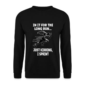 Bahnläufer Sprinter Sprint 100m Sprinter - Unisex Pullover - Schwarz - Vorne - Alina (178cm) & Michal (187cm)