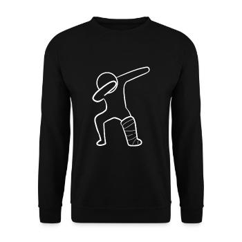Gebrochenes Bein - Unisex Pullover - Schwarz - Vorne - Alina (178cm) & Michal (187cm)