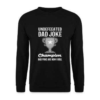Dad Joke Vatertag Witzige Sprüche - Unisex Pullover - Schwarz - Vorne - Alina (178cm) & Michal (187cm)