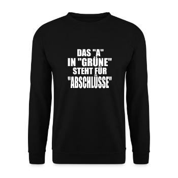 Witze Grüne Grünen Partei Öko Sprüche Klima Co2 - Unisex Pullover - Schwarz - Vorne - Alina (178cm) & Michal (187cm)