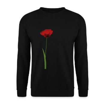 Mohn - Unisex Pullover - Schwarz - Vorne - Alina (178cm) & Michal (187cm)