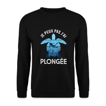 plongée je peux pas j'ai plongée humour - Sweat-shirt Unisexe - noir - Devant - Alina (178cm) & Michal (187cm)