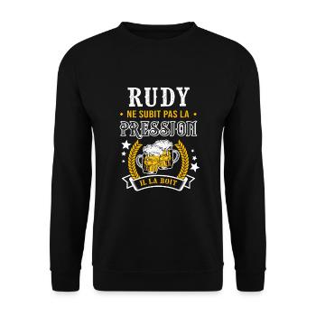 Rudy bière Rudycadeau rudy fêtes - Sweat-shirt Unisexe - noir - Devant - Alina (178cm) & Michal (187cm)