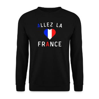 Allez la France coeur français - Sweat-shirt Unisexe - noir - Devant - Alina (178cm) & Michal (187cm)