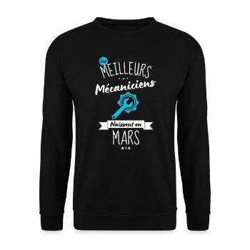 Les meilleurs mécaniciens naissent en Mars - Sweat-shirt Unisexe - noir - Devant - Alina (178cm) & Michal (187cm)
