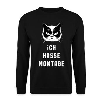Ich Hasse Montage - hell - Unisex Pullover - Schwarz - Vorne - Alina (178cm) & Michal (187cm)