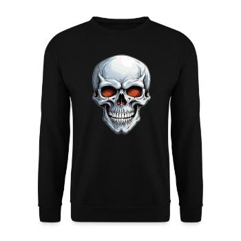 Totenkopf - Unisex Pullover - Schwarz - Vorne - Alina (178cm) & Michal (187cm)
