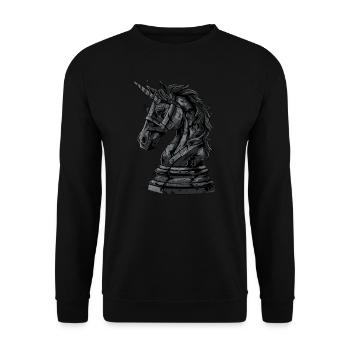 Cheval d’échecs de chevalier - Sweat-shirt Unisexe - noir - Devant - Alina (178cm) & Michal (187cm)