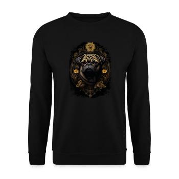 Cute Pug - Unisex Sweatshirt - black - Front - Alina (178cm) & Michal (187cm)