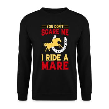 Vous ne me faites pas peur, je monte une jument ! - Sweat-shirt Unisexe - noir - Devant - Alina (178cm) & Michal (187cm)