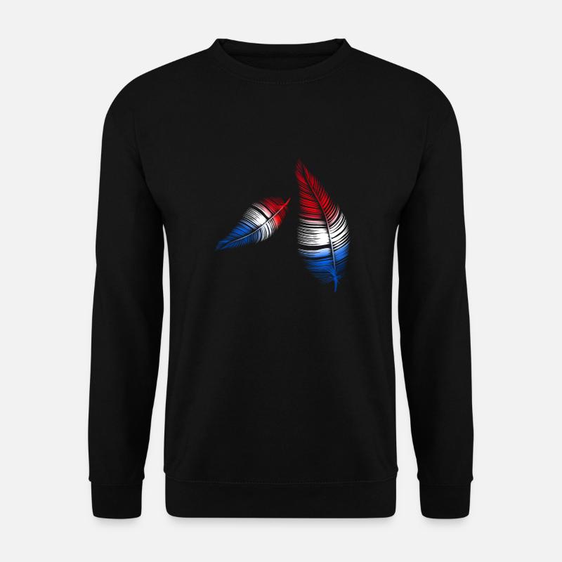 Federn rot weiß blau - Unisex Pullover - Schwarz