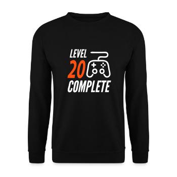 Geburtstag Level 20 Complete Alter Jahre Komplett - Unisex Pullover - Schwarz - Vorne - Alina (178cm) & Michal (187cm)
