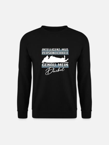 Intelligenz Mut Persönlichkeit - mein Dackel - Unisex Pullover - Schwarz