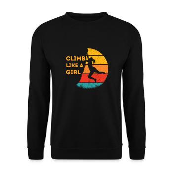 Trad Climbing - Climb like a Girl Rock Climbing - Unisex Sweatshirt - black - Front - Alina (178cm) & Michal (187cm)