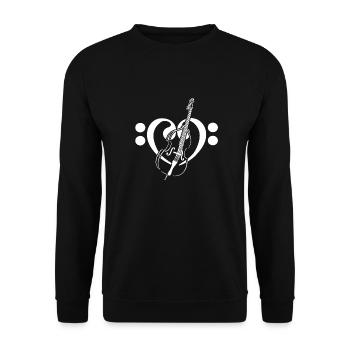Cœur de clés basses avec contrebasse - Sweat-shirt Unisexe - noir - Devant - Alina (178cm) & Michal (187cm)