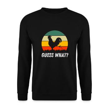 Funny Chicken Saying Farmer Gift Chicken - Unisex Sweatshirt - black - Front - Alina (178cm) & Michal (187cm)